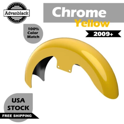 Guardabarros delantero Advanblack cromo amarillo 19" revelación envoltura abrazo para Harley 2009+ Foto 1 de 4