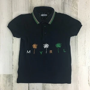 MAYORAL Boys Navy Blue Polo Palm Trees Spanish European Brand Sz 7 - Picture 1 of 11