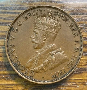 1931 Key Australia Penny Nice Original AU KM-23 Mintage 494K CHRC - Picture 1 of 2