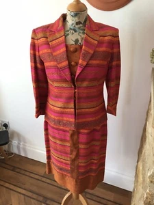 alain manoukian Pink/Orange Shift Dress And Jacket Size 10/12 - Picture 1 of 10