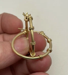 Bellissimo Cerchio Oro Giallo 18kt Italiano Diametro 30mm Largo 2mm - Foto 1 di 12