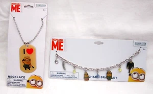 Disney Despicable Me Minions All Charms Metal Bracelet&I Love Minion Necklace - Picture 1 of 5