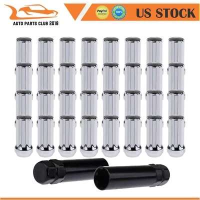 32X 7 Spline 9/16"-18 Lug Nut + 2 Keys For Ford F-250 F-350 Dodge Ram 2500 3500 Foto 1 de 4