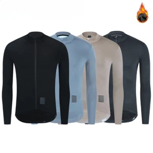 Men's Cycling Jersey Long Sleeve Thermal Fleece lining Bicycle Warm Jacket New - Picture 1 of 16