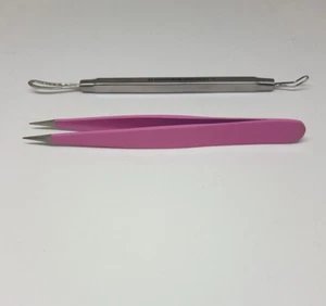 Tweezer +Acne Needle Blackhead SET OF 2 Blemish Comedone Extractor RemoverAcne - Picture 1 of 6