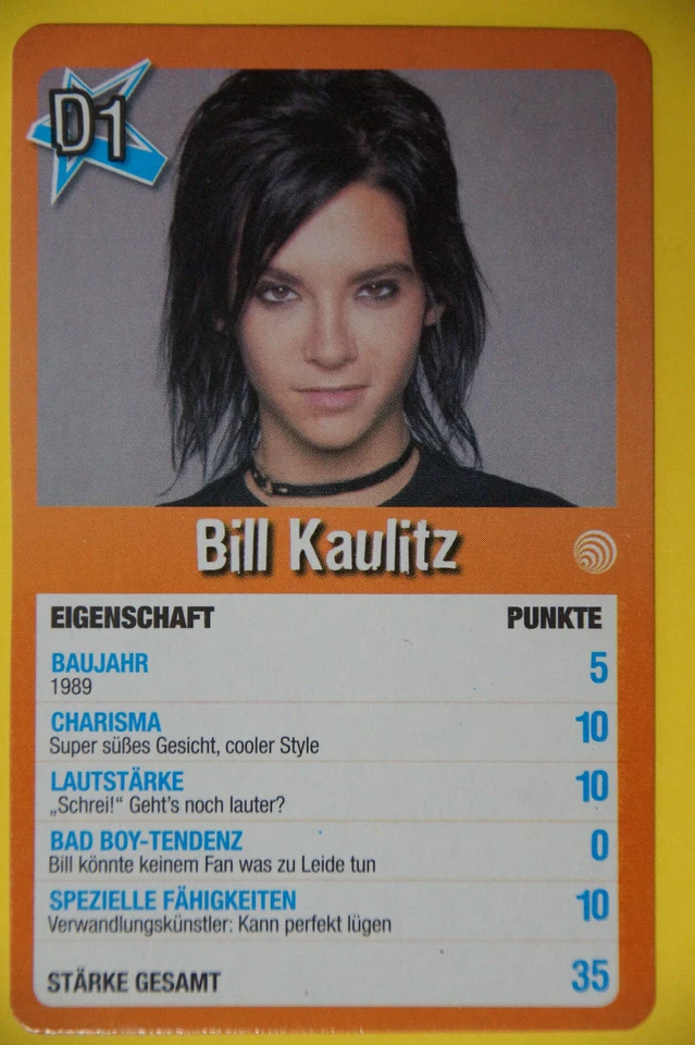 Bill Kaulitz - Tokio Hotel  - 2005 Top of the Pops card - published in Germany  - Bild 1 von 2