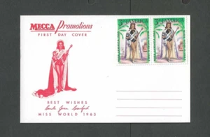 1963 Jamaika unbespostte PR-Ersttagskarte mit Miss World Beauty Contest Gewinner - Bild 1 von 2