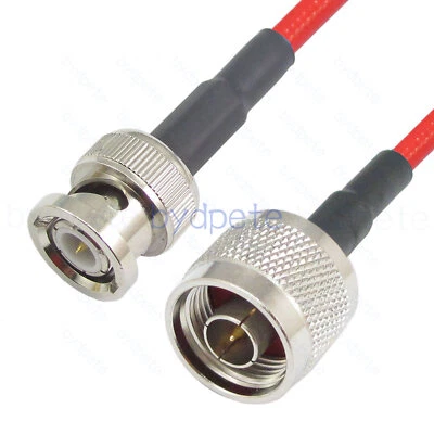 RG402Red FEP N-Type Male to BNC Male Plug  Semi Flexible Coaxial Cable Kable Lot - Image 1 of 4