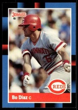 1988 Donruss Baseball Card Bo Diaz Cincinnati Reds #186