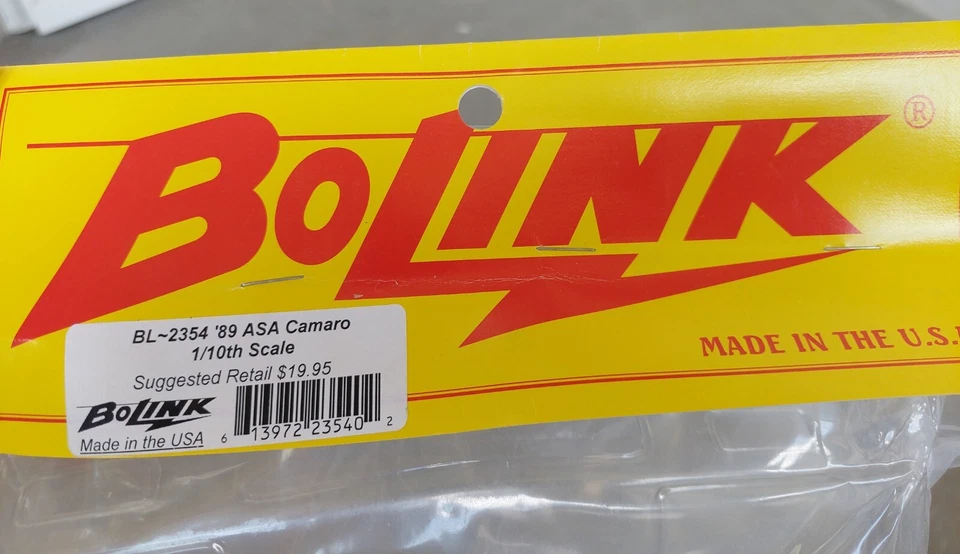 BL-2354 89 ASA Camaro Pan Car Body Team Associated RC10L 1/10 BoLink Vintage - Image 1 of 4