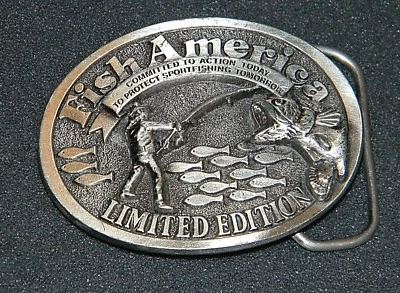 Hebilla de peltre, edición limitada "Fish America" -The Great American Buckle Co. Foto 1 de 4
