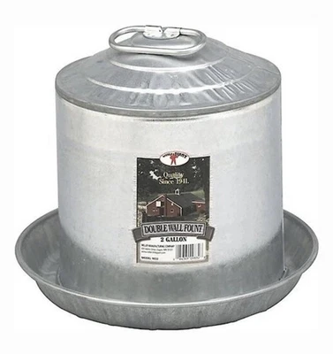 Little Giant Double Wall Metal Poultry Chicken Fount Drinking Waterer 2-gal - Image 1 of 3