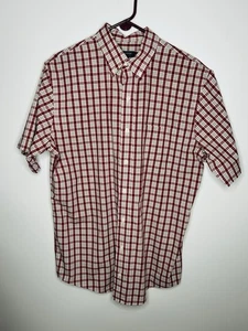 Arrow Red Plaid Button Down Short Sleeve Men’s LARGE TALL Shirt - Picture 1 of 9