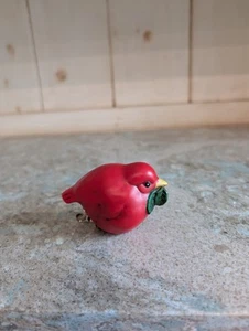 Silvestri Cardinal Bird Ornament Christmas Clip-on Ceramic Made in Taiwan - Picture 1 of 12