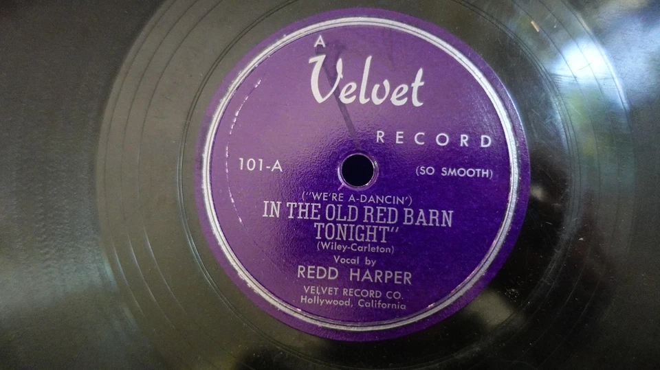 Redd Harper "In The Old Red Barn Tonight" Velvet 101 Honky-Tonk Country 78 - Image 1 of 1