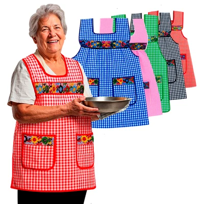 Cuitáxi Traditional Mexican apron for women with pockets beautiful flower