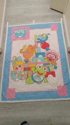 Vtg 80’s Handmade Muppet Babies Crib Baby Blanket Quilt Miss Piggy   NEW!!! - Image 1 of 4