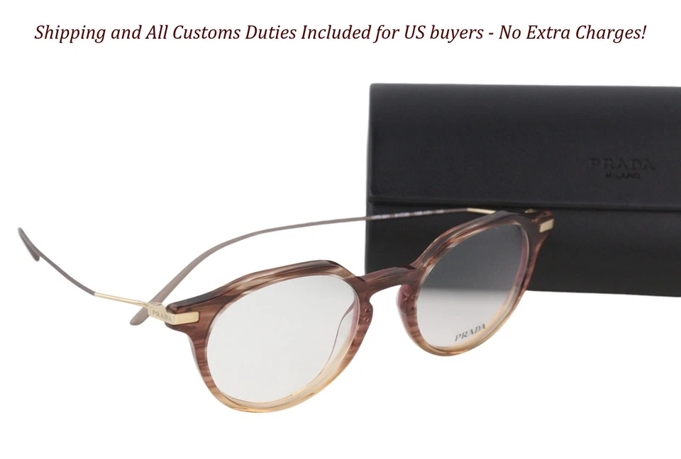 PRADA 0PR06YV Hombres Anteojos OS Marrón Estampado Ovel Demo Lente Logo PVP €431 Foto 1 de 4