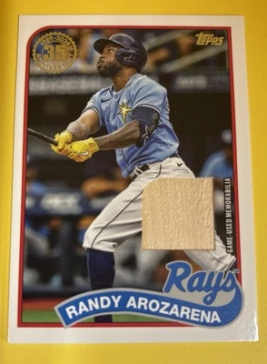 2024 Topps Series 1 - 1989 Topps Baseball Relics Randy Arozarena #89BR-RA (MEM) - Image 1 of 2