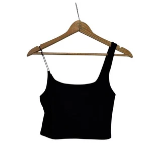 Forever 21 Black Cropped Lycra Tank Top Size Large - Picture 1 of 4