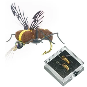 Juego de 2 señuelos de moscas de trucha para pesca cebos realistas de imitación de insectos - Imagen 1 de 43
