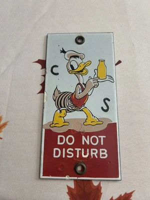 Donald Duck Dairy Enamel Promotional Plaque.  (Possibly A Prototype) - Image 1 of 2