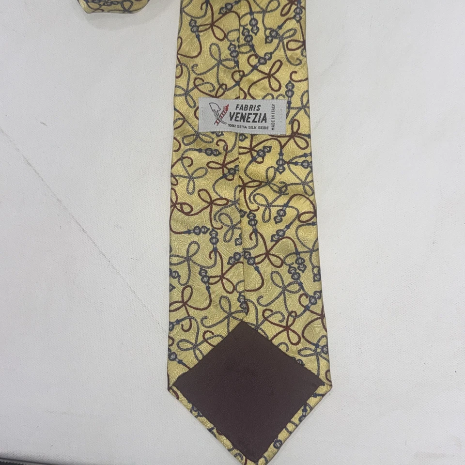Corbata de seda clásica dinero antiguo diseñador preppy náutico Fabris Venezia hecha en Italia Foto 1 de 4