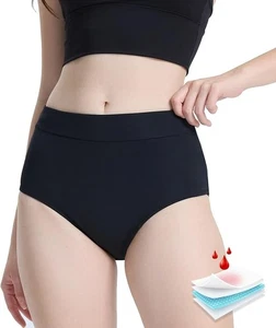 NWOT Period Swimwear Leakproof Bikini Bottom Full Coverage Menstrual Sz M Black - Picture 1 of 2