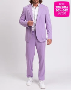 RRP€395 ALESSANDRO GILLES Suit IT54 US44 XXL Wool Blend Purple Made in Italy - Picture 1 of 12