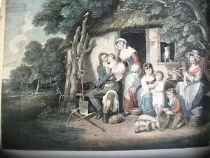 SCENA FAMILIARE,scena campestre, da GEORGE MORLAND 1802 A COLORI - Foto 1 di 1