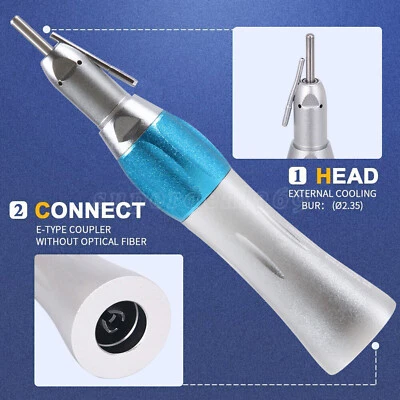 Pieza de mano recta quirúrgica dental 1:1 cono nasal tubo de riego externo ns Foto 1 de 4