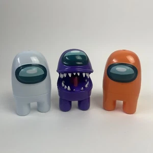 Among Us Innersloth Plastic Figures, White Purple And Orange - Picture 1 of 22