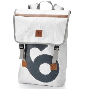 360 Grad Landgang Rucksack Segeltuch weiß mit Zahl grau - Bild 1 von 4