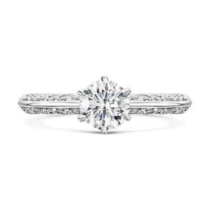 1.10 Ct Lab Grown CVD Diamond Engagement Solitaire Ring 14K Solid White Gold - Picture 1 of 6