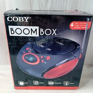 COBY BOOM BOX CD MP3 RADIO AUX PORTABLE STEREO NEW IN BOX - RARE RETRO 2015 - Picture 1 of 8