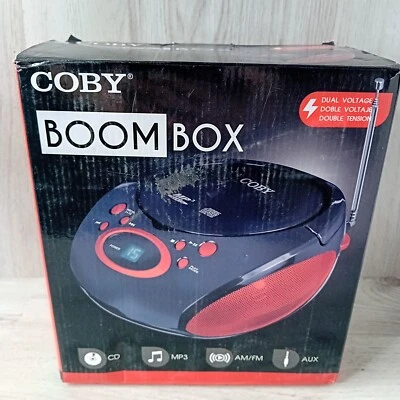 COBY BOOM BOX CD MP3 RADIO AUX PORTABLE STEREO NEW IN BOX - RARE RETRO 2015 - Image 1 of 4