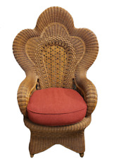 Heywood Wakefield Wicker Bamboo Throne Chair #2