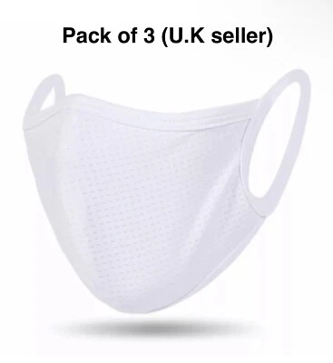 X3 Pack Face Mask Protective Reusable Washable Dust Pollution. High Quality - Image 1 of 4