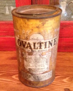 Ovaltine Tin 6.25" High "A Food Discovery from Switzerland"  VINTAGE - Picture 1 of 8