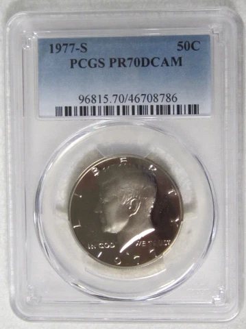 1977 S Proof Kennedy Half Dollar - PCGS PR 70 DCAM (8786) Guide $65 Cover