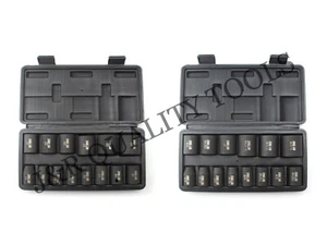 28pc Shallow Impact Socket Set 1/2" inch Drive Metric & SAE Automotive Mechanic - Picture 1 of 1