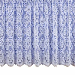 DESIGN 3000 TRADITIONAL VICTORIAN LACE EFFECT WHITE NET CURTAIN DAMASK PRINT  - Picture 1 of 3