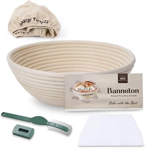9.5 inch Round Bread Proofing Basket 10 Inch Large Bread Proving Basket Natur - Picture 1 of 8