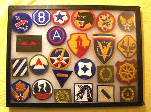 World War II - WWII - Patch Collection Mounted in Display Case - Picture 1 of 3