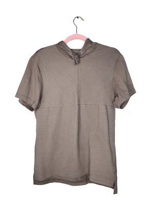 INC International Concepts Ribbed Hoodie Shirt in Taupe Gray Size M - Image 1 of 4