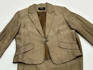 RSVP Perri CUTTEN Australia Size 14 Brown Designer Jacket & Skirt - Linen Work - Picture 1 of 11