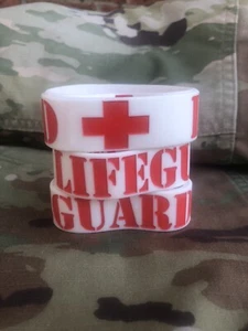 2x LIFEGUARD Silicone Bracelet 1” Wide Veteran Operated - Picture 1 of 2