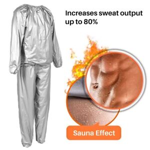 2X(Heavy Duty Fitness Weight Loss Sweat Sauna Suit Exercise Gym Anti-Rip E7U1)