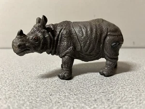 Vintage 1994 Toy Major T.M. Rhinoceros Brown PVC Wildlife Animal Figure Rhino 5" - Picture 1 of 7