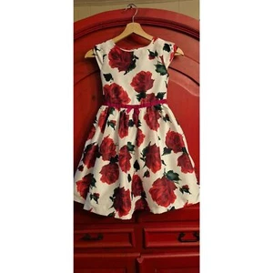 Gymboree Sz 8 Dressed Up Line Fully Lined Sateen Roses Crinoline Twirl Skirt EUC - Picture 1 of 4